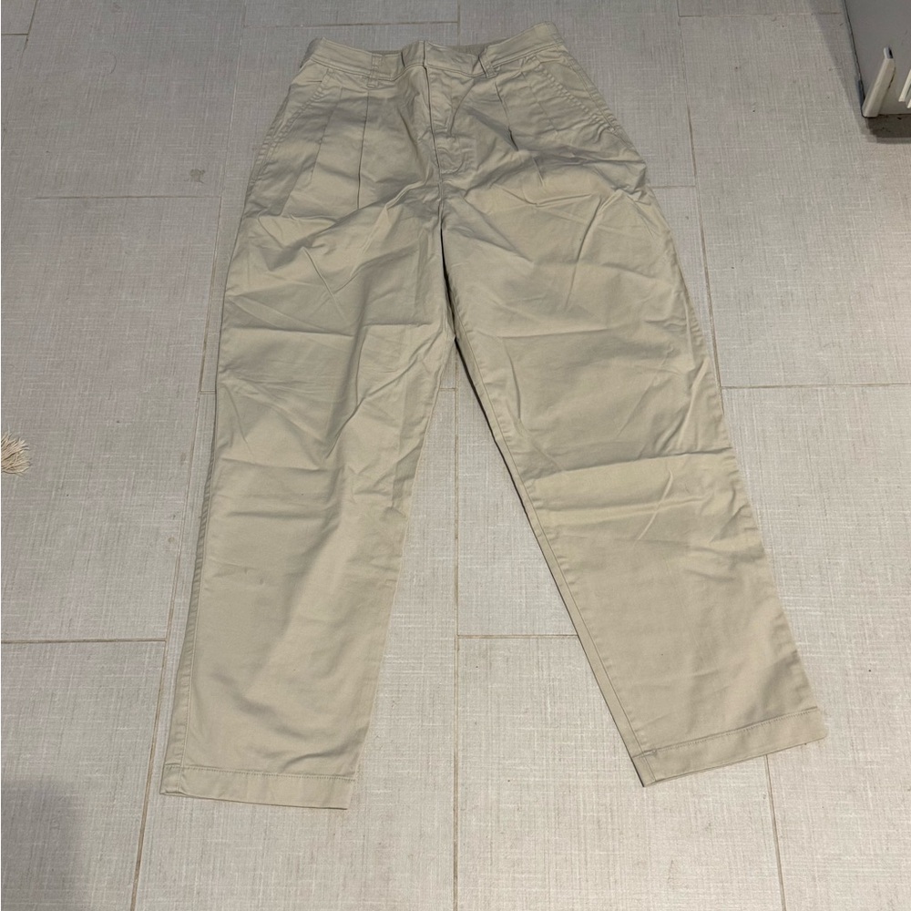 GAP Women's Khaki Elastic Waist Pleated Trousers - size 8 - Picture 2 of 14